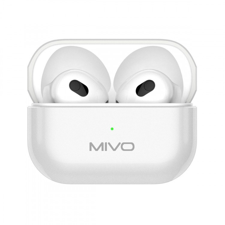 Беспроводные наушники MIVO MT-13 белые Bluetooth 5.3 с микрофоном / IOS / Android / Siri