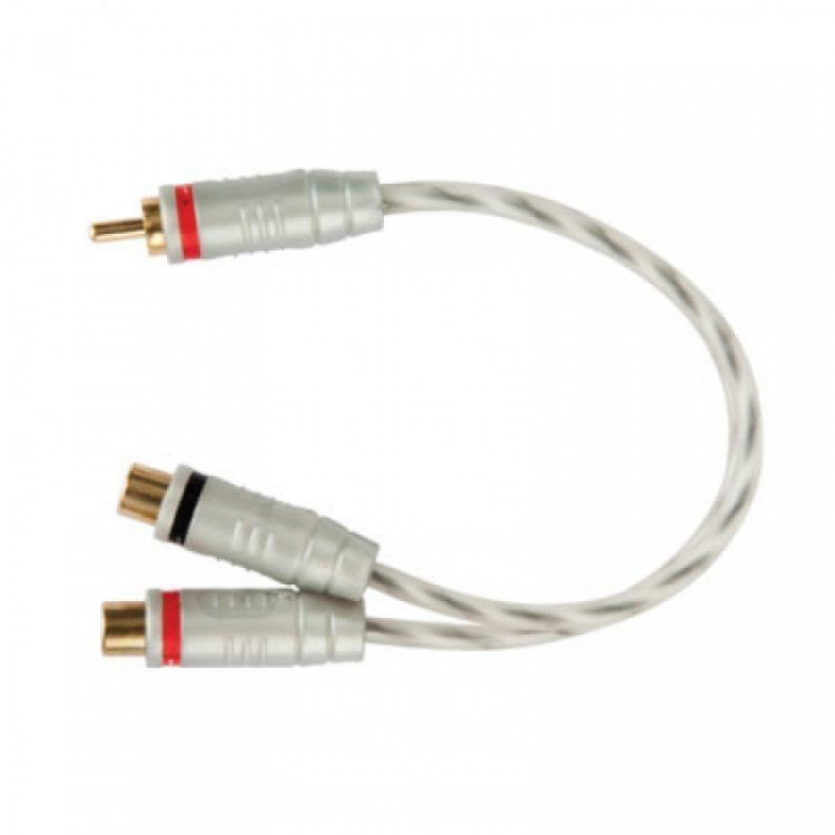 KICX MRCA02Y RCA Y-коннектор, 0.2 метра, 2 мамы/1 папа, 2 канала, витая пара, 1ШТ.