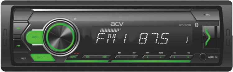 ACV AVS-912BM (1din/мультицвет/Bluetooth/USB/AUX/SD/FM/4*50)