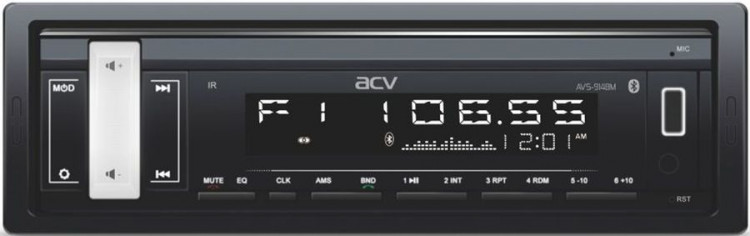 ACV AVS-914BM (1din/мультицвет/Bluetooth/USB/AUX/SD/FM/4*50)