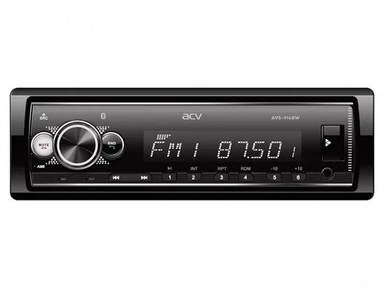 ACV AVS-916BW (1din/белая/Bluetooth/USB/AUX/SD/FM/4*50)