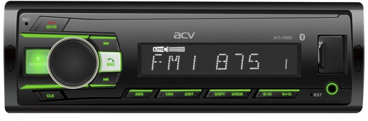 ACV AVS-918BG (1din/зеленая/Bluetooth/USB/AUX/SD/FM/4*50)