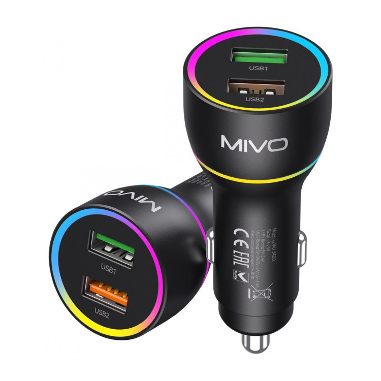 Автомобильное зарядное устройство Mivo MU342Q 2USB/30W