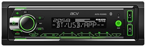 ACV AVS-930BG (1din/зеленая/BT/2USB/AUX/SD/FM/3RCA/SUB/QC/4*50)