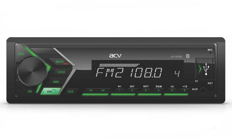 ACV AVS-814BB 1din/голубая/Bluetooth/USB/AUX/SD/FM/4*50