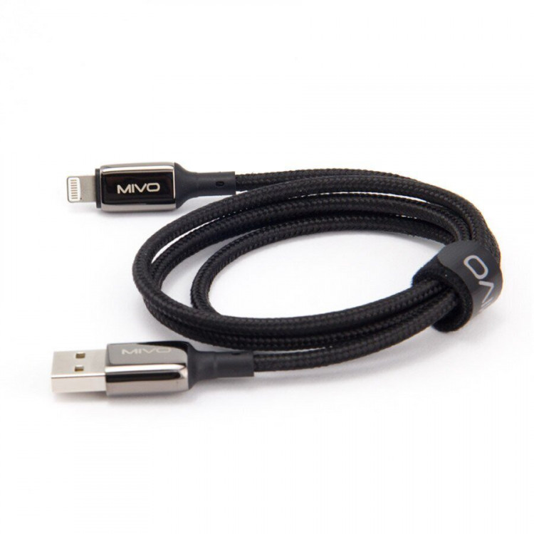 Кабель Apple Lightning Mivo MX-72L, нейлоновая оплетка, 2.4А, 1м