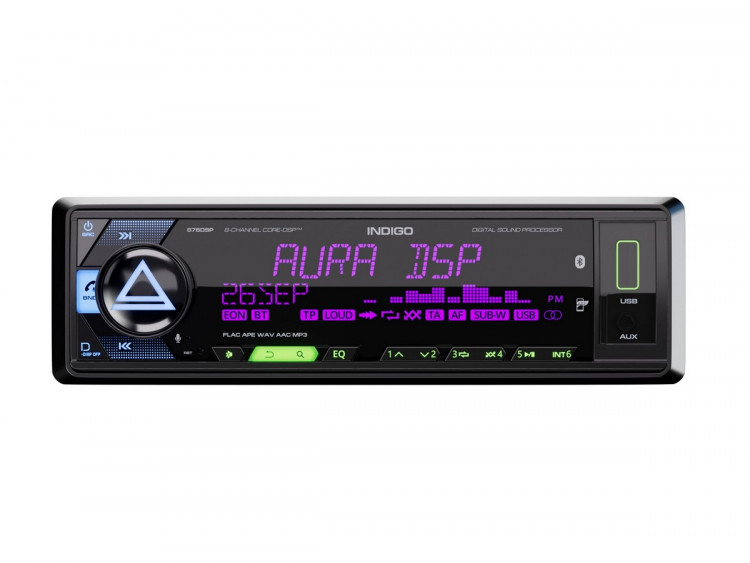 Aura INDIGO-876DSP  8-канальный процессорный BT/USB/FM ресивер