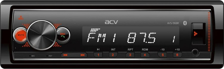 ACV AVS-916BR (1din/красная/Bluetooth/USB/AUX/SD/FM/4*50)
