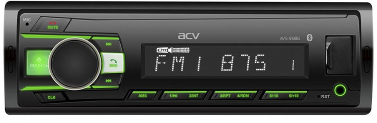 ACV AVS-918BG (1din/зеленая/Bluetooth/USB/AUX/SD/FM/4*50)