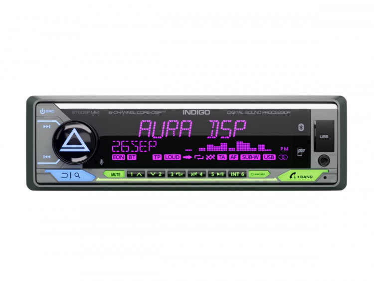 Aura INDIGO-879DSP-MKII 8-канальный процессорный BT/USB/FM ресивер
