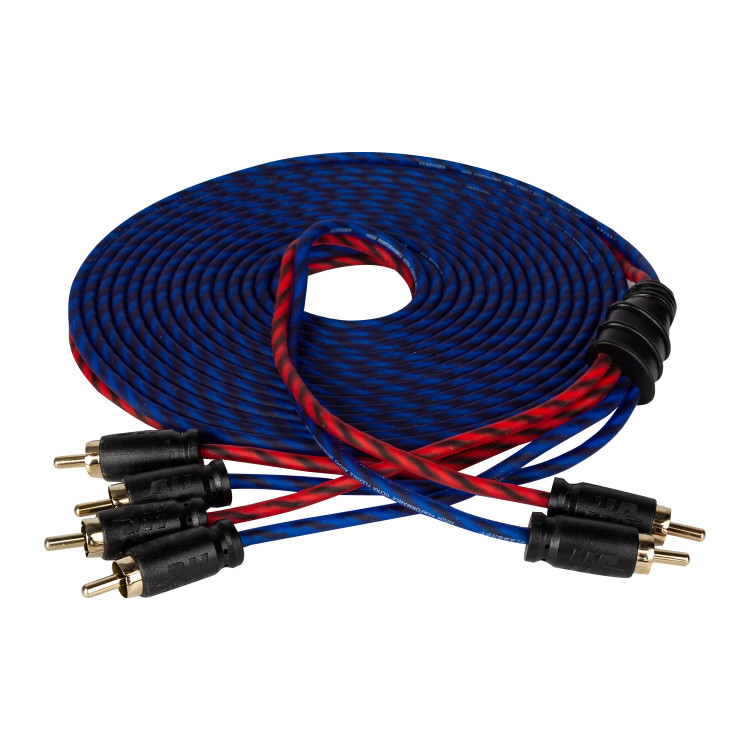 Межблочный кабель KICX Headshot RCA-24-5-SS 2RCA-4RCA 5 метров, бескислородная медь