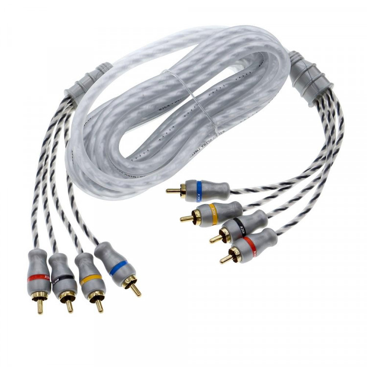 Межблочный кабель KICX MRCA44-5-SS 4RCA-4RCA 5 метров