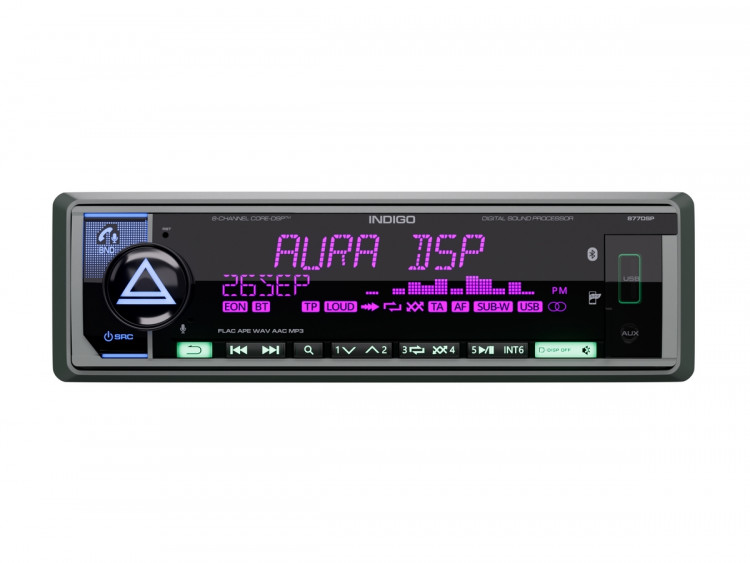 Aura INDIGO-877DSP  8-канальный процессорный BT/USB/FM ресивер