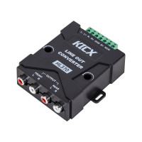 Конвертер уровня KICX HL 370 4-х канальный преобразователь сигнала высокого уровня в сигнал низкого уровня RCA. Выход для дистанционного включения усилителя.