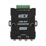 Конвертер уровня KICX HL 370 4-х канальный преобразователь сигнала высокого уровня в сигнал низкого уровня RCA. Выход для дистанционного включения усилителя.